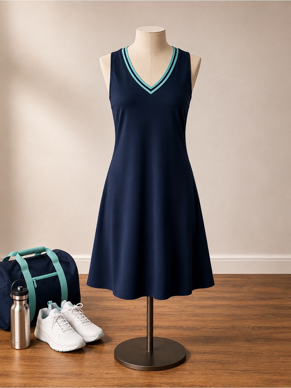Sincerely Jules Navy Sporty Sleeveless Dress w Shelf Bra Medium